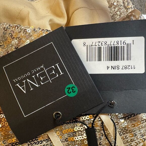 NWT IEENA For Mac Duggal Sequined Cowel Neck Faux Wrap Dress Size 4 style 11287 - Picture 9 of 10